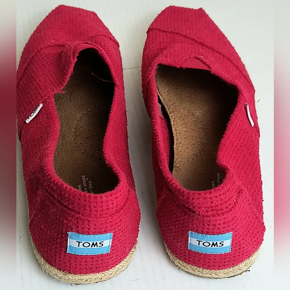 Toms Men's 12 Red Loafers & Slip-Ons  Classic Canvas Espadrille